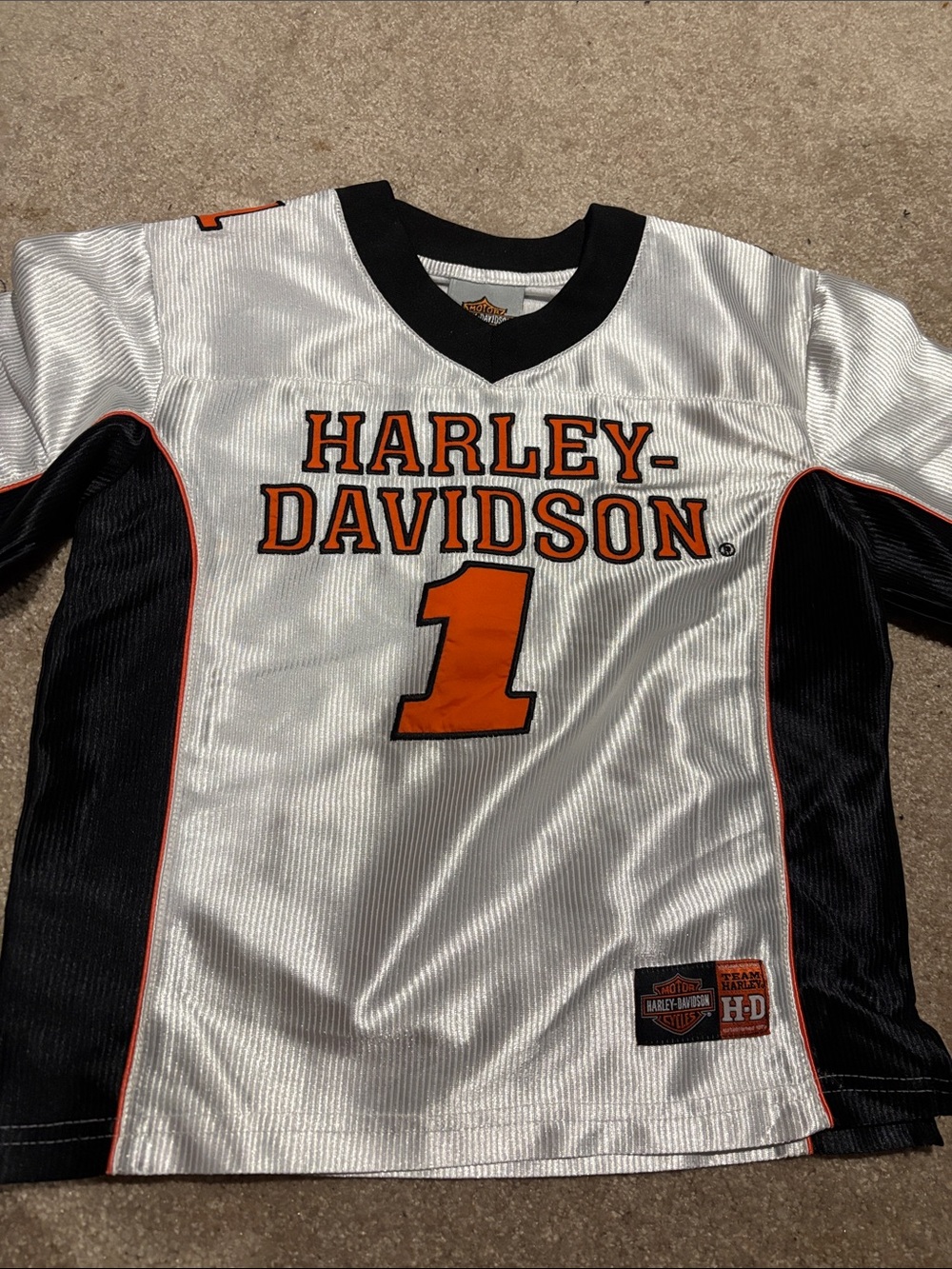 Harley-Davidson White, Black & Orange Racing Jersey